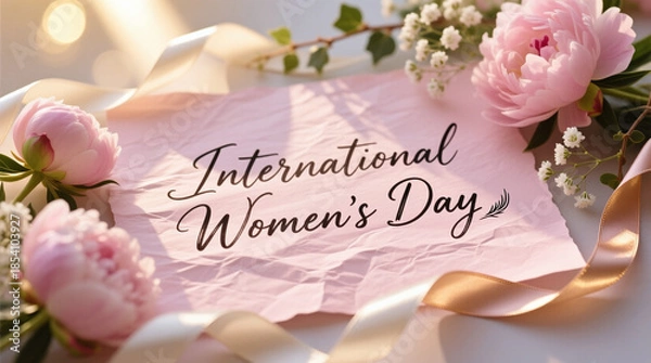 Obraz International Women’s Day Handwritten Typography on Textured Paper