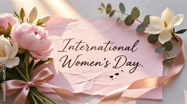 Obraz International Women’s Day Handwritten Typography on Textured Paper
