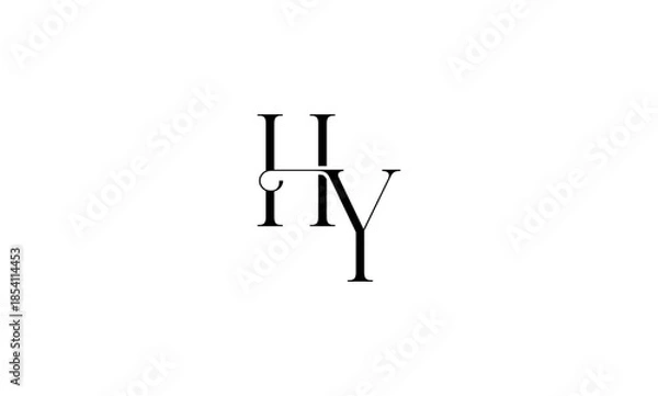 Obraz HY initial letters logo or HY monogram logo