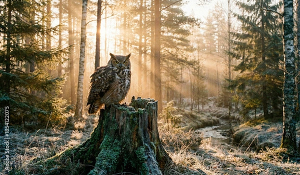 Obraz owl in the forest
