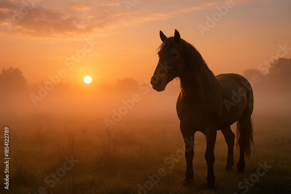 Obraz horse at sunset