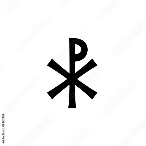 Fototapeta Christogram — Christian monogram of Jesus Christ, The Savior, The Lord Our God. (Ancient Medieval monogram).