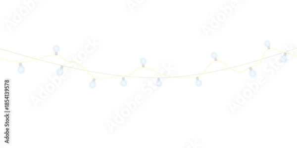 Obraz White string lights effects on transparent background.