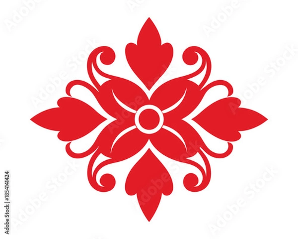 Obraz Red Floral Design Element Decorative Vector Illustration Art