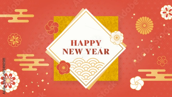 Obraz お正月の和風背景デザイン