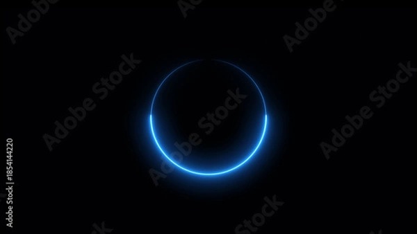 Obraz Abstract neon circle loading frame icon illustration background.