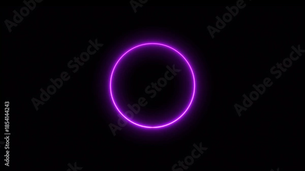 Obraz Abstract neon circle loading frame icon illustration background.