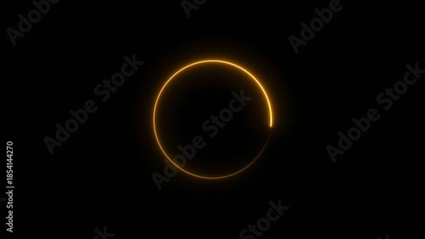 Obraz Abstract neon circle loading frame icon illustration background.