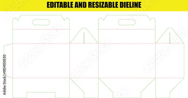 Obraz Editable and Resizable Packaging Die Line Templates for Box Design