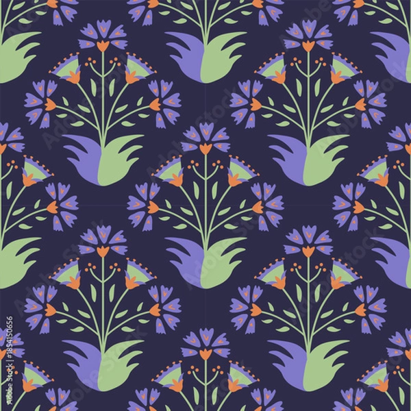 Obraz Seamless ethnic decorative vector floral pattern