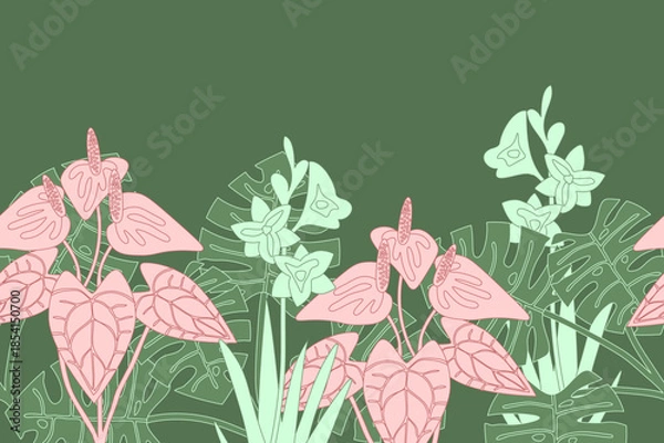 Obraz Decorative floral background vector illustration