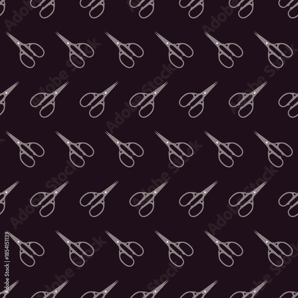 Obraz scissors seamless pattern with black background design vector