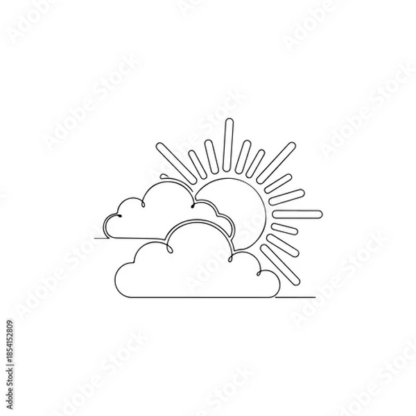Obraz Sun and clouds isolated on transparent background