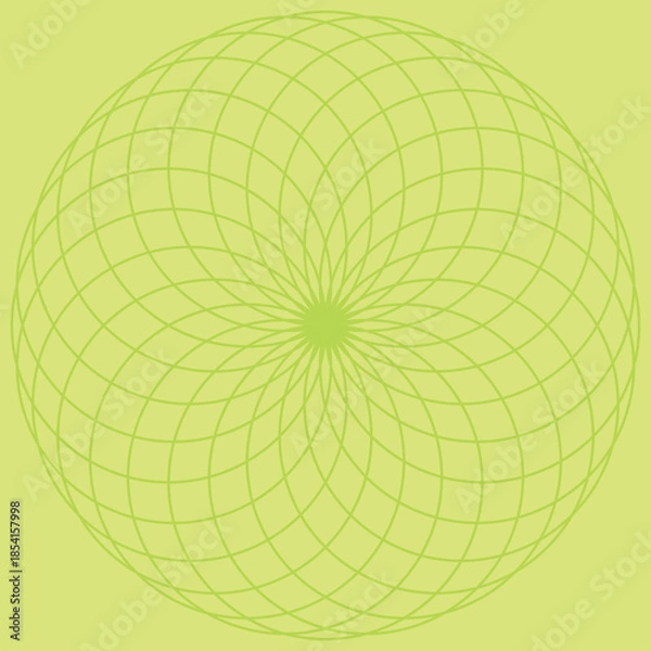 Obraz Green geometric circular shape mandala background
