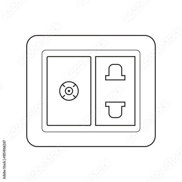 Fototapeta power switch vector + tv
