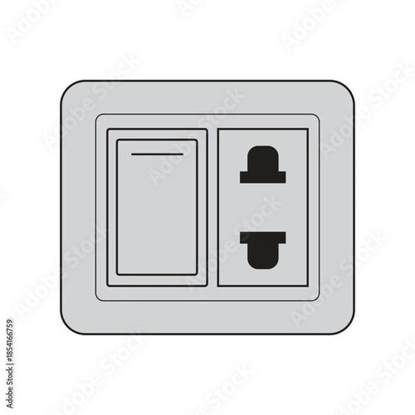 Fototapeta illustration power switch and socket