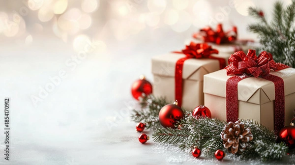 Obraz Christmas decoration on background. Merry Christmas and happy New Year background