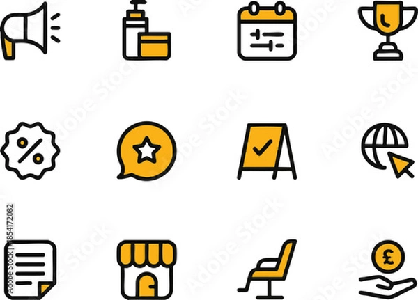 Obraz Business icon set with abstract vector design