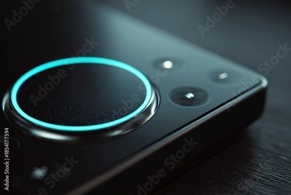 Obraz sleek gadget with digital voice commands and glowing touchpad