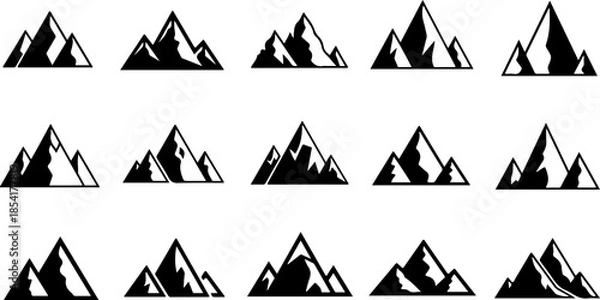 Obraz Mountain Peak Silhouette Collection Set