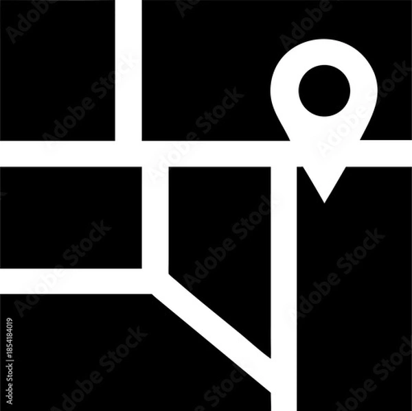 Obraz map pointer with pin icon