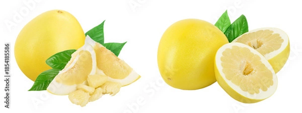 Obraz Whole pomelo isolated on white background closeup