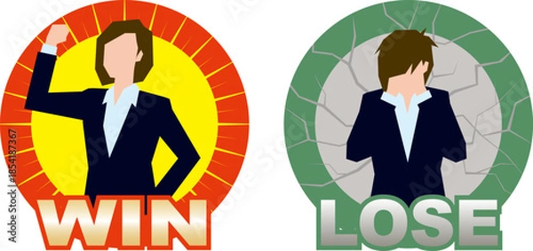 Obraz 女性ビジネスマンの勝者と敗者