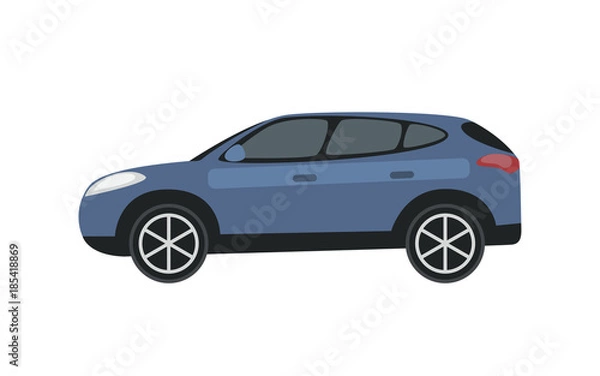 Obraz Clip art blue car, vector