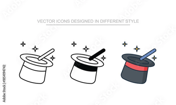 Obraz Magic Hat vector design in modern and trendy style icon