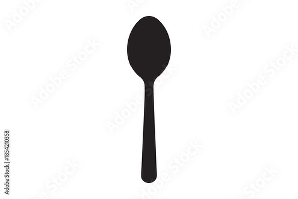 Obraz Simple black spoon icon isolated on transparent background
