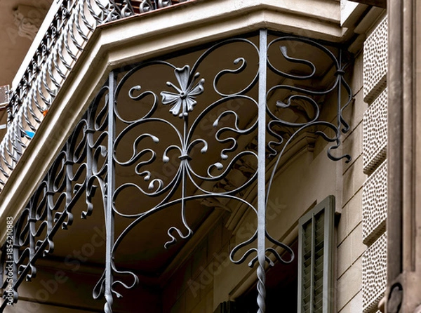 Obraz flora de hierro forjado