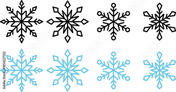 Obraz Snowflakes icon vector illustration set.