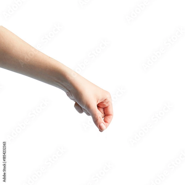 Obraz Female Hand Reaching Down on White Background
