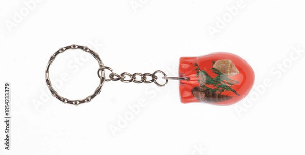 Obraz Amber shell keychain isolated on white background
