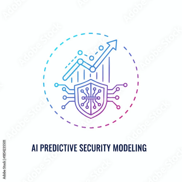 Obraz AI predictive security modeling with shield and growth graph