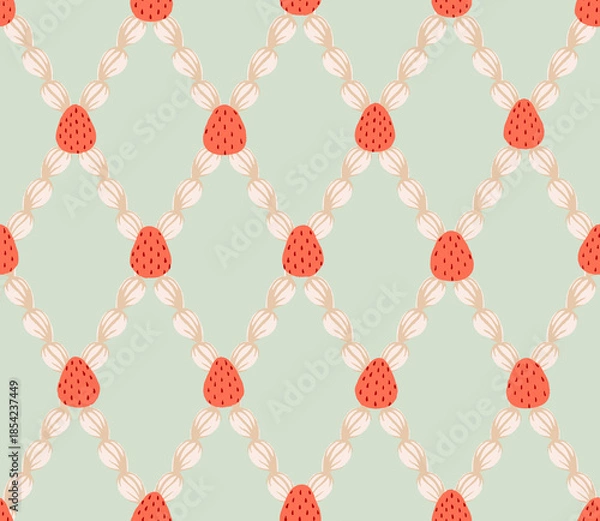 Obraz ショートケーキの柄(シームレス)