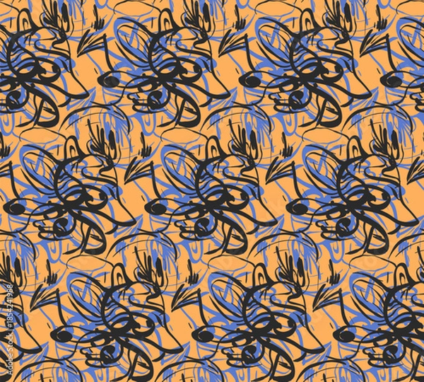 Obraz Seamless abstract unique pattern with creative design, wave lines