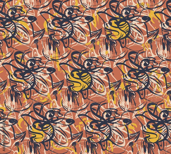 Obraz Seamless abstract unique pattern with creative design, wave lines