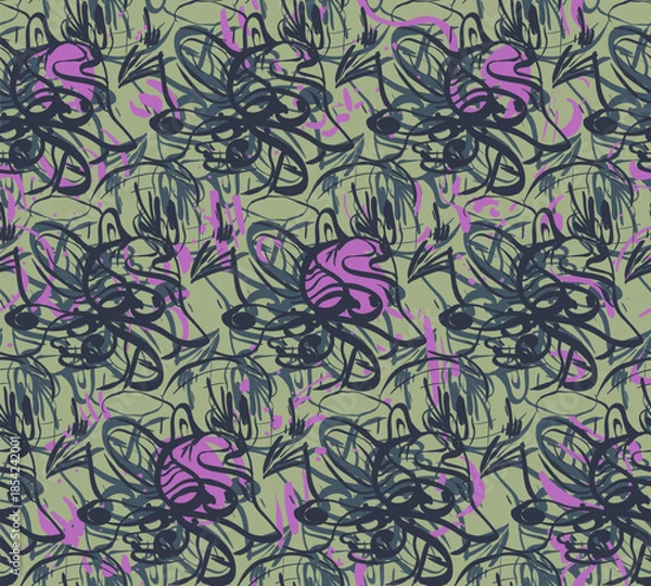 Obraz Seamless abstract unique pattern with creative design, wave lines