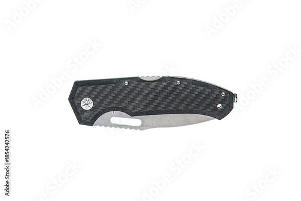 Obraz Tactical folding knife with carbon fiber