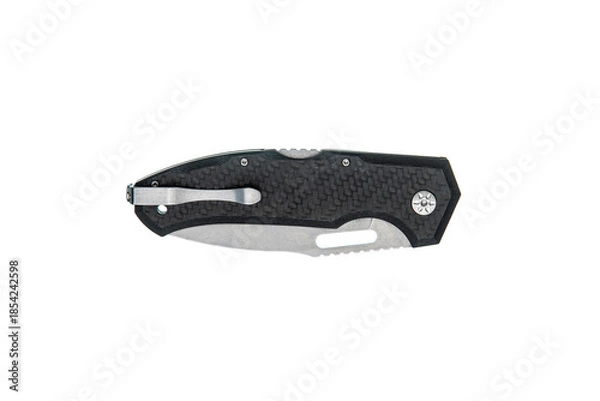 Obraz Modern pocket knife with carbon handle