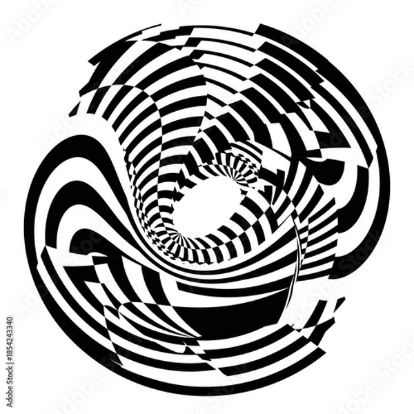 Obraz op art creative dynamic pattern, modern abstract background, original vector decoration