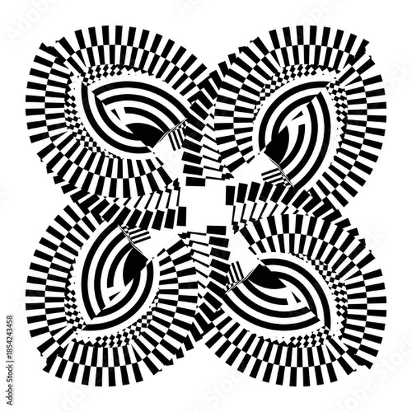 Obraz op art creative dynamic pattern, modern abstract background, original vector decoration