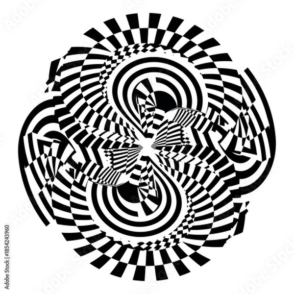 Obraz op art creative dynamic pattern, modern abstract background, original vector decoration