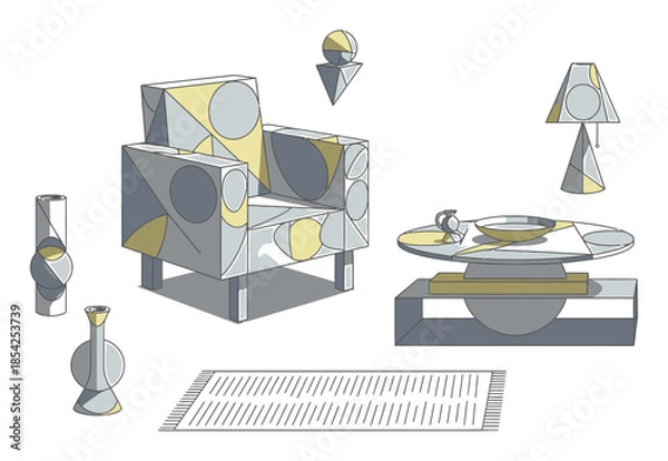 Fototapeta Geometric Abstract Vector Background for Modern Home Decor