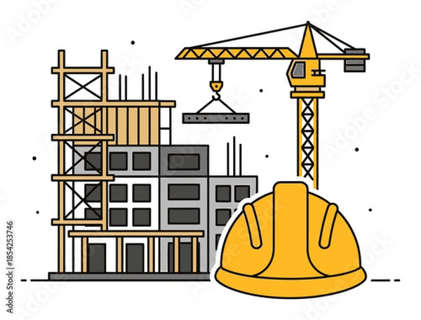 Fototapeta Construction Building Site Icon Vector Design