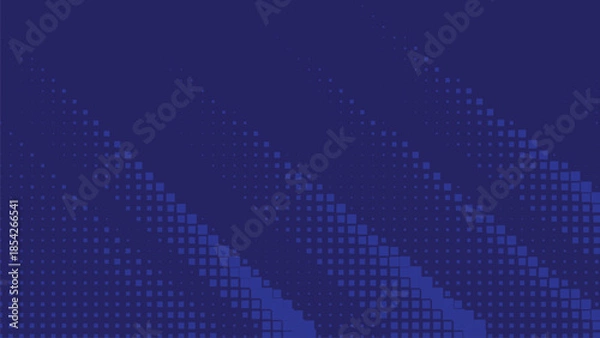 Fototapeta Deep Blue Square Wave Halftone Pattern Futuristic Tech Background Vector Illustration