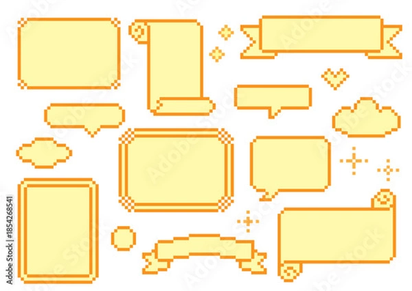 Obraz ドット絵の見出し枠・ふきだしセット