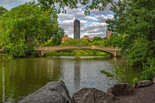 Obraz Central Park in spring at Bow Bridge