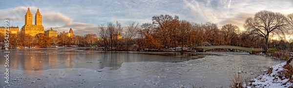 Obraz Bow bridge in winter after light snow